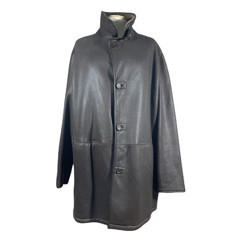 Pre-owned Ermenegildo Zegna Leather Coat In Brown