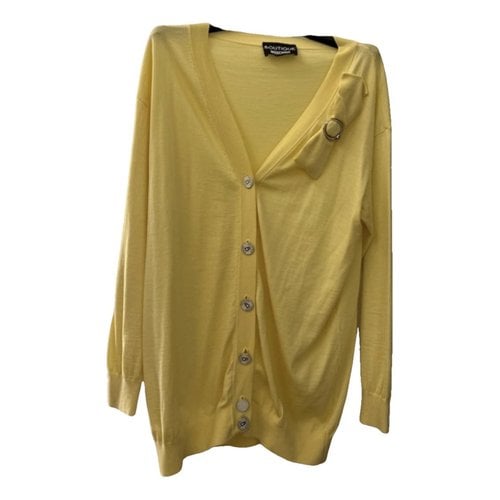 Pre-owned Moschino Cardigan In Yellow