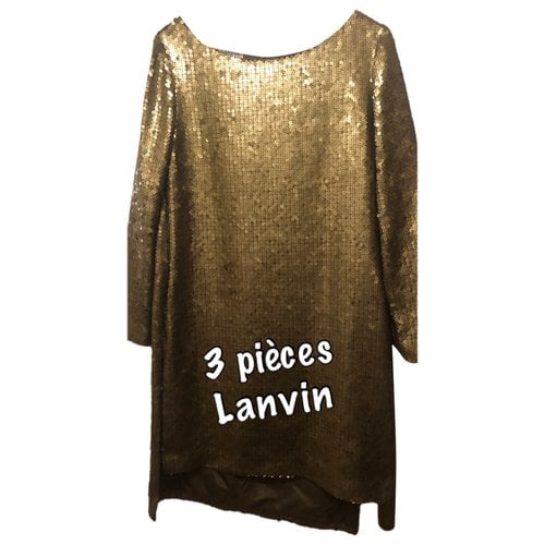 Pre-owned Lanvin Glitter Dress In Gold