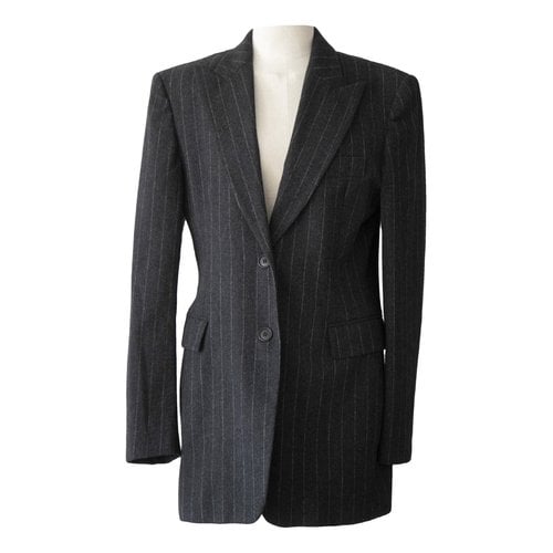 Pre-owned Max Mara Wool Blazer In Anthracite