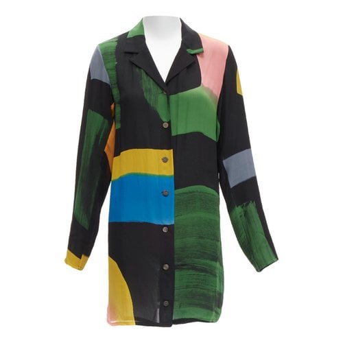 Pre-owned Issey Miyake Silk Blouse In Multicolour
