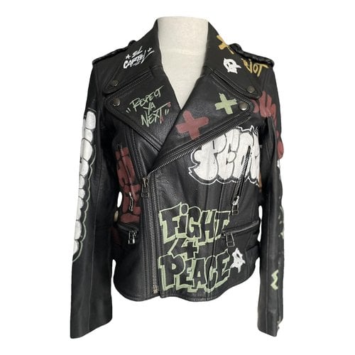 Pre-owned Faith Connexion Leather Biker Jacket In Multicolour