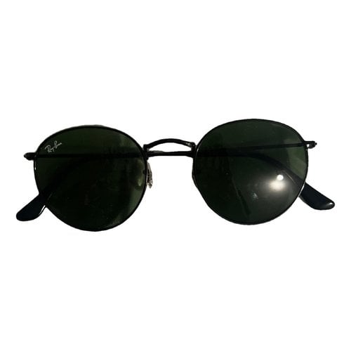 Pre-owned Ray Ban Oval Aviator Sunglasses In Black