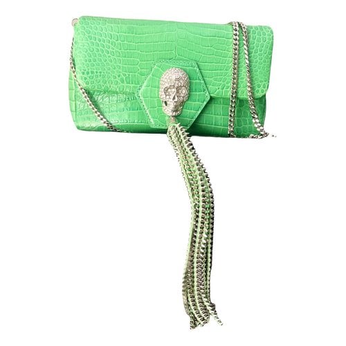 Pre-owned Philipp Plein Exotic Leathers Handbag In Green