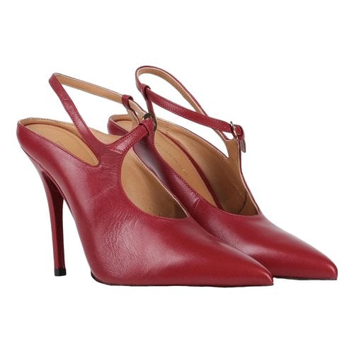Pre-owned Dries Van Noten Leather Heels In Red