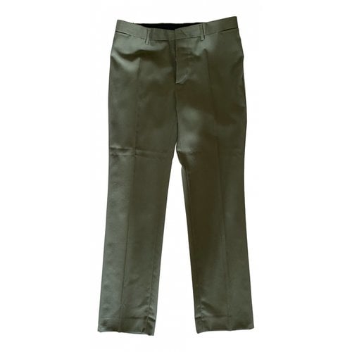 Pre-owned Costume National Wool Trousers In Khaki