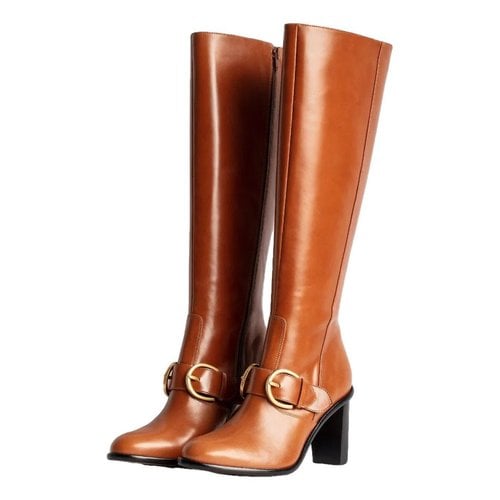 Pre-owned Zadig & Voltaire Leather Riding Boots In Camel