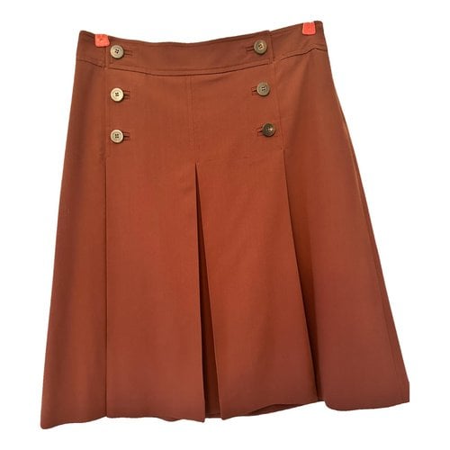 Pre-owned Ferragamo Mid-length Skirt In Khaki