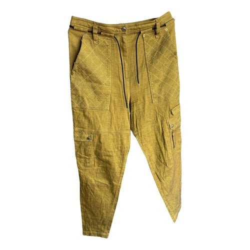 Pre-owned Kenzo Trousers In Ecru