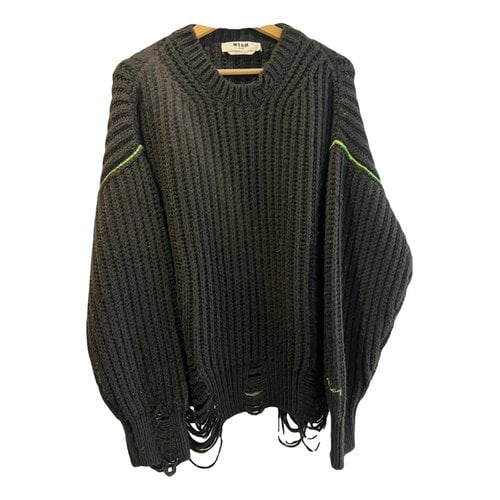 Pre-owned Msgm Wool Pull In Black