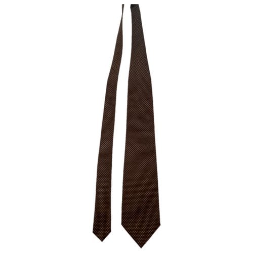 Pre-owned Colombo Silk Tie In Brown