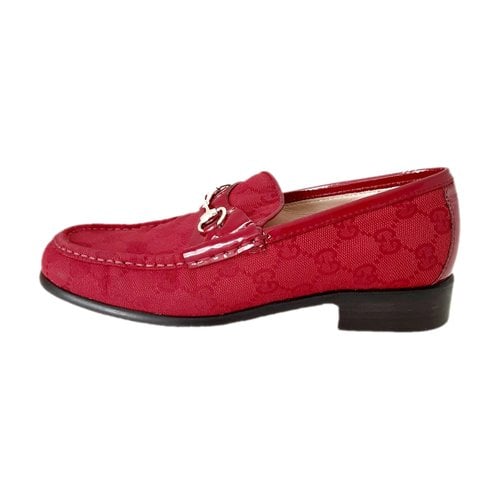 Pre-owned Gucci Cloth Flats In Red