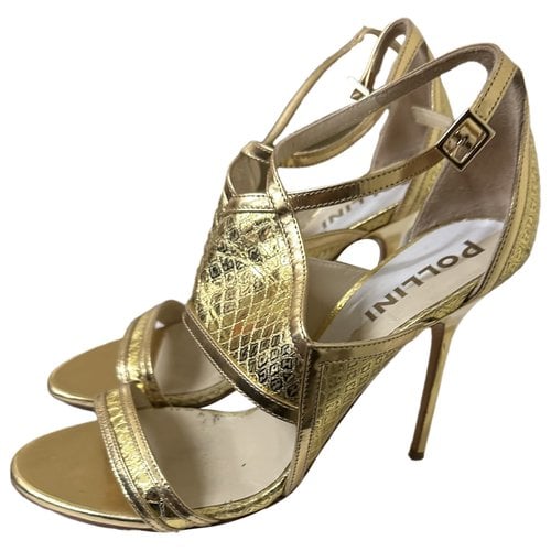 Pre-owned Pollini Leather Heels In Gold