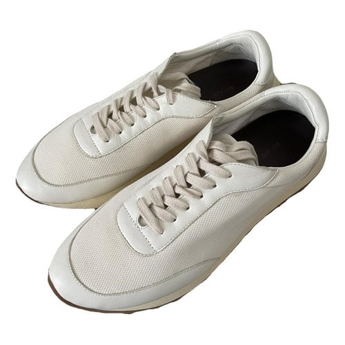 Pre-owned The Row Leather Trainers In Beige