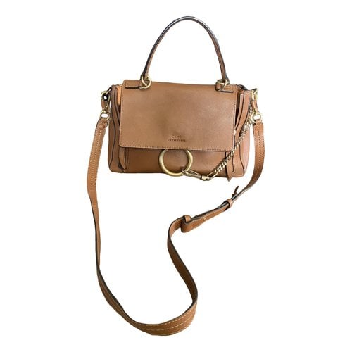 Pre-owned Chloé Faye Leather Handbag In Camel