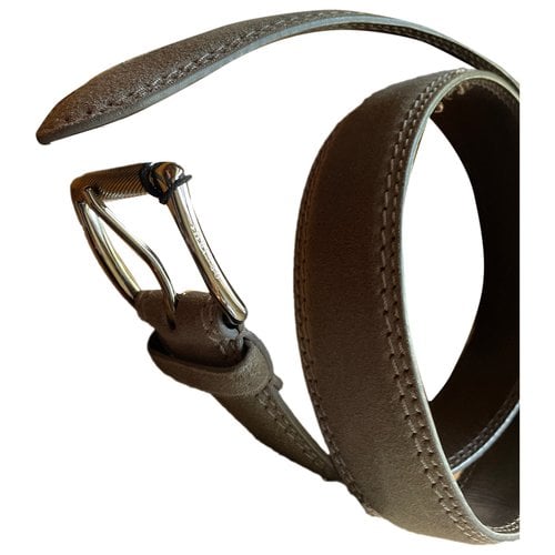 Pre-owned Orciani Leather Belt In Khaki