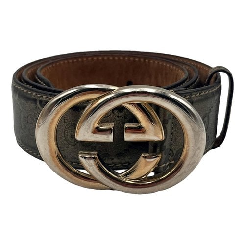 Pre-owned Gucci Leather Belt In Metallic