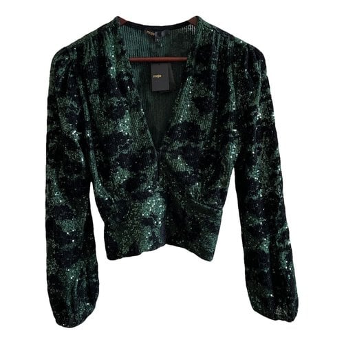 Pre-owned Maje Glitter Blouse In Green