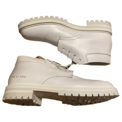 Pre-owned Common Projects Leather Boots In White