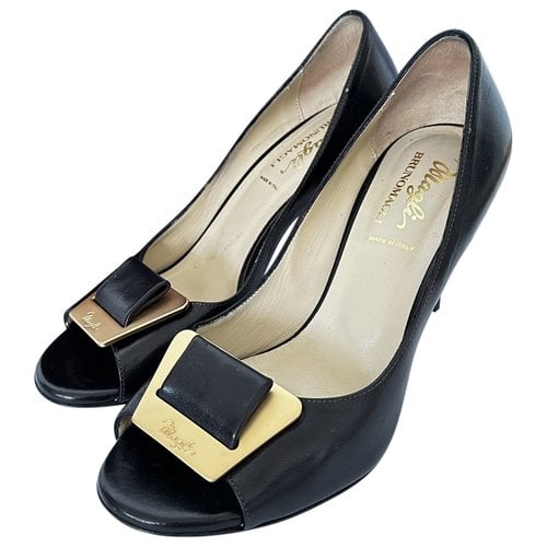 Pre-owned Bruno Magli Leather Heels In Black