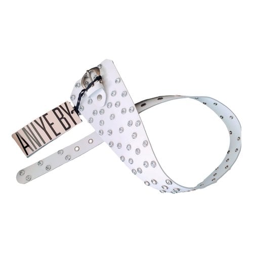 Pre-owned Aniye By Leather Belt In White