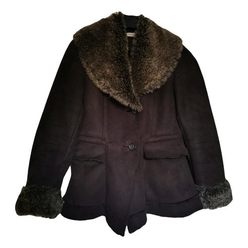 Pre-owned Balmain Faux Fur Short Vest In Brown