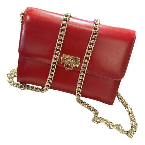 Pre-owned Ferragamo Leather Crossbody Bag In Red