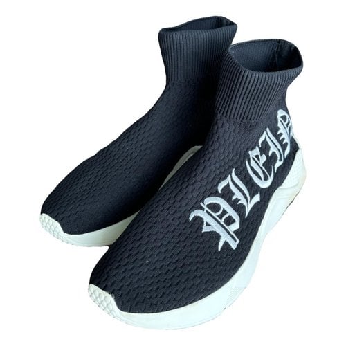 Pre-owned Philipp Plein Cloth Trainers In Black