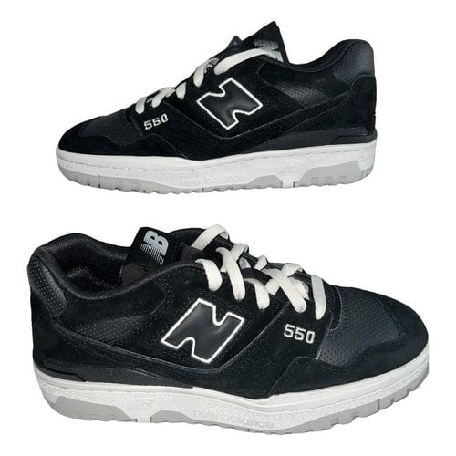 Pre-owned New Balance 550 Leather Low Trainers In Black