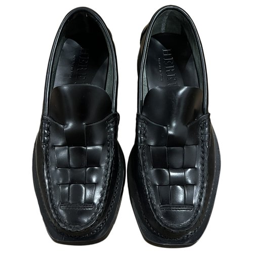 Pre-owned Hereu Leather Flats In Black