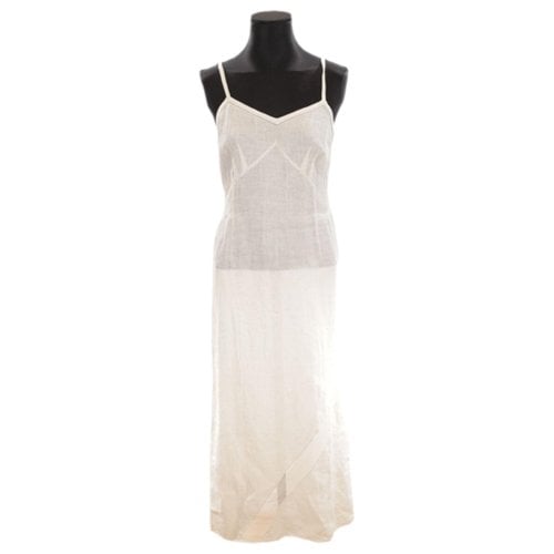 Pre-owned Philosophy Di Alberta Ferretti Linen Mid-length Dress In White