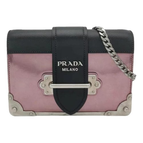 Pre-owned Prada Cahier Leather Crossbody Bag In Pink