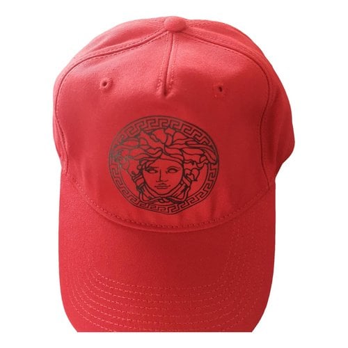 Pre-owned Versace Cloth Hat In Red