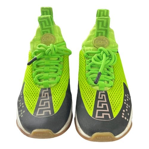 Pre-owned Versace Trainers In Green