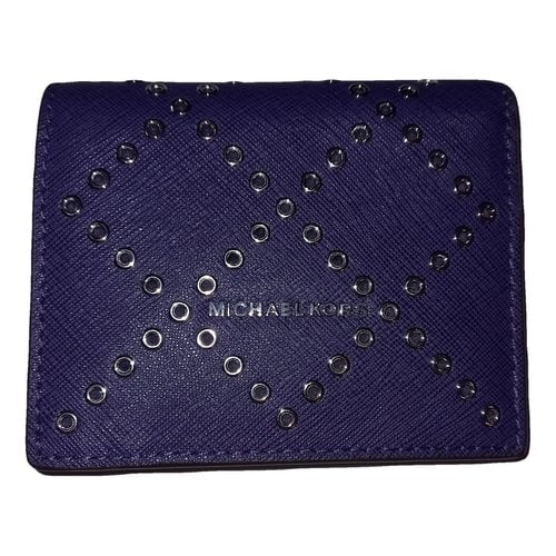 Pre-owned Michael Kors Leather Wallet In Purple