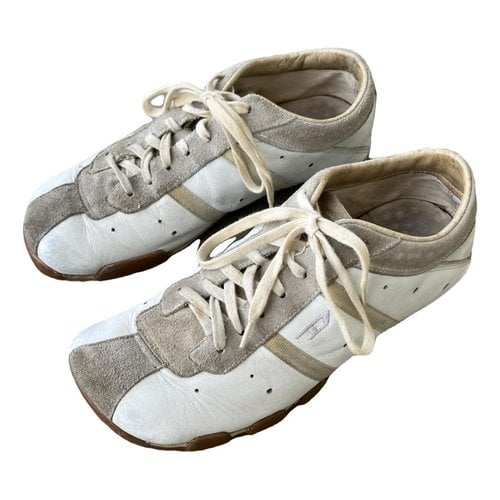 Pre-owned Diesel Leather Trainers In Beige