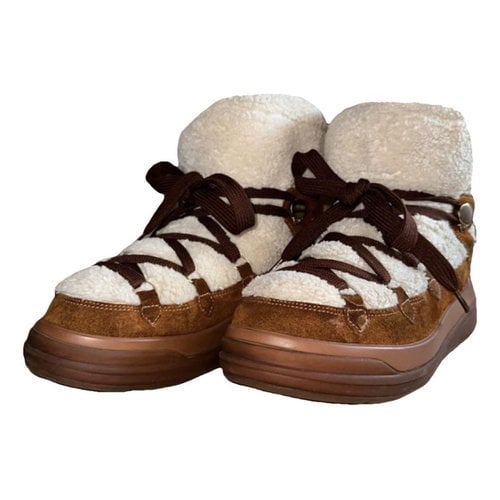 Pre-owned Moncler Snow Boots In Brown