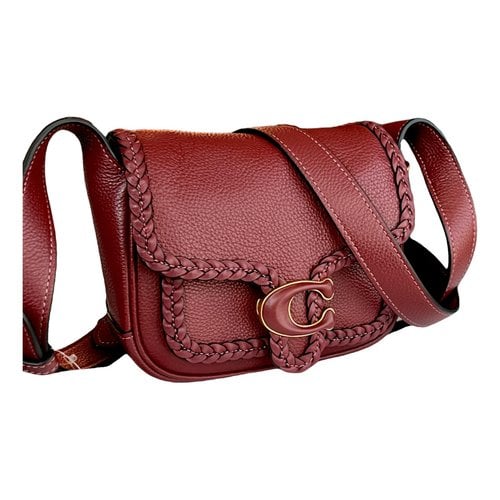 Pre-owned Coach Tabby Leather Crossbody Bag In Burgundy