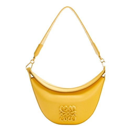 Pre-owned Loewe Luna Leather Handbag In Yellow