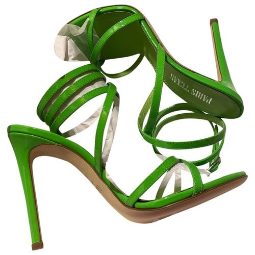 Pre-owned Paris Texas Leather Sandals In Green