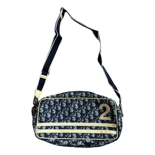 Pre-owned Dior Trotter Cloth Crossbody Bag In Blue