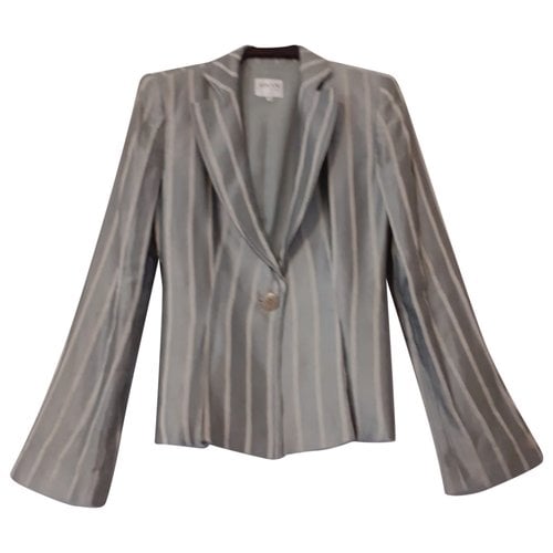 Pre-owned Armani Collezioni Silk Blazer In Grey