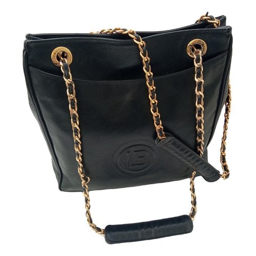 Pre-owned Laura Biagiotti Leather Handbag In Black