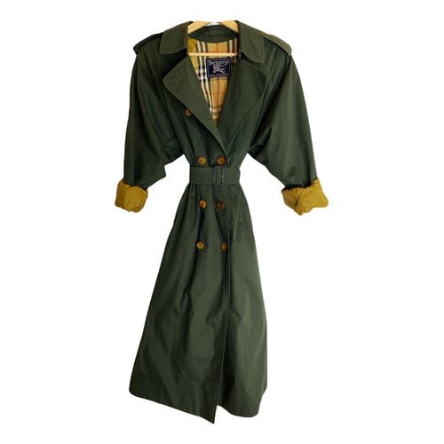 Pre-owned Burberry Trench Coat In Green