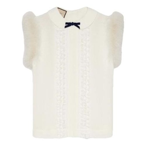 Pre-owned Gucci Silk Blouse In White