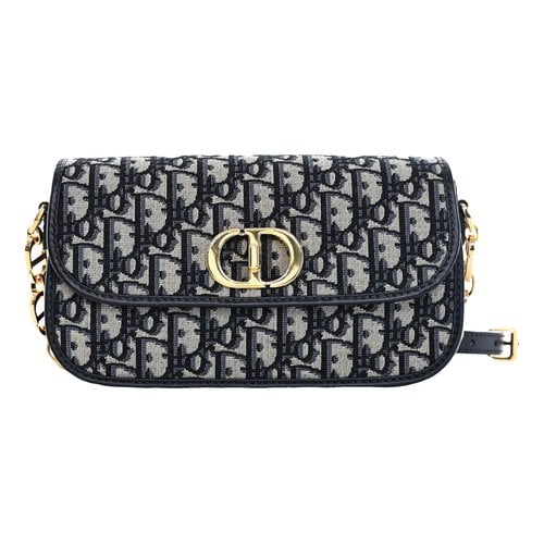 Pre-owned Dior 30 Montaigne Cloth Crossbody Bag In Navy