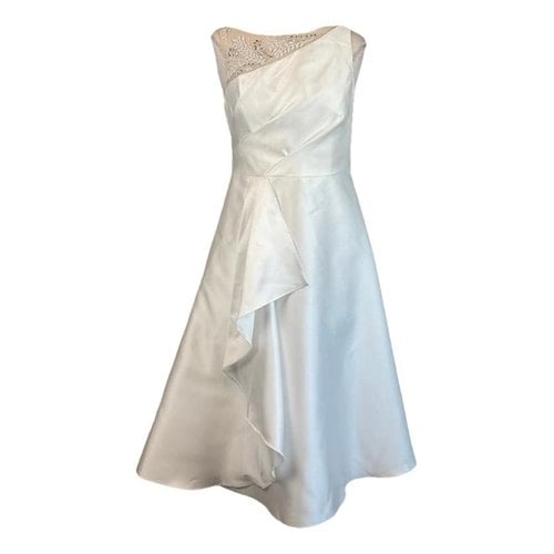 Pre-owned Adrianna Papell Mid-length Dress In White