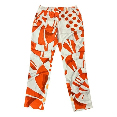 Pre-owned Fendi Silk Large Pants In Multicolour