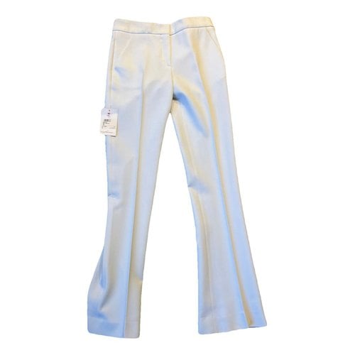 Pre-owned Emilio Pucci Wool Straight Pants In White