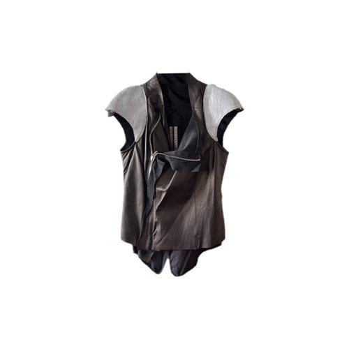 Pre-owned Rick Owens Leather Vest In Black